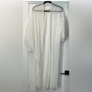 flowing duster L/S open front kimono NWOTSugar fox label one sz sheer diaphanous